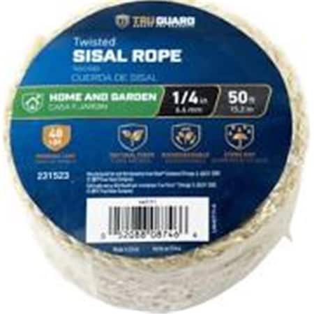 0.25 In. X 50 Ft. Tru Guard Sisal Rope, Natural